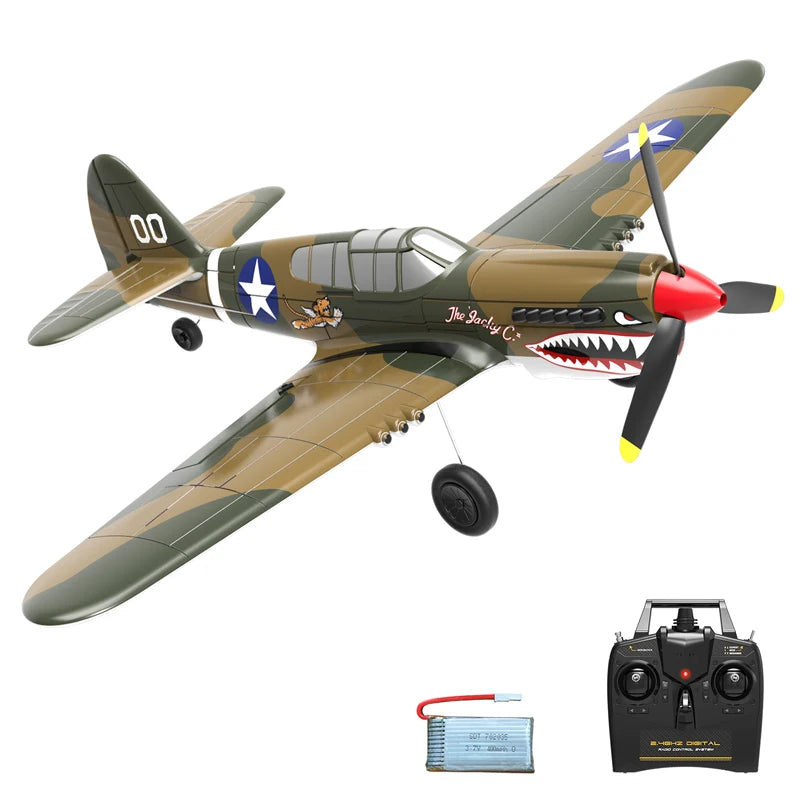 Volantex New Spitfire RC Plane EPP 400mm Wingspan RC Fighter One Key Aerobatic 2.4G 4CH RTF Warbird Plane Model to assemble