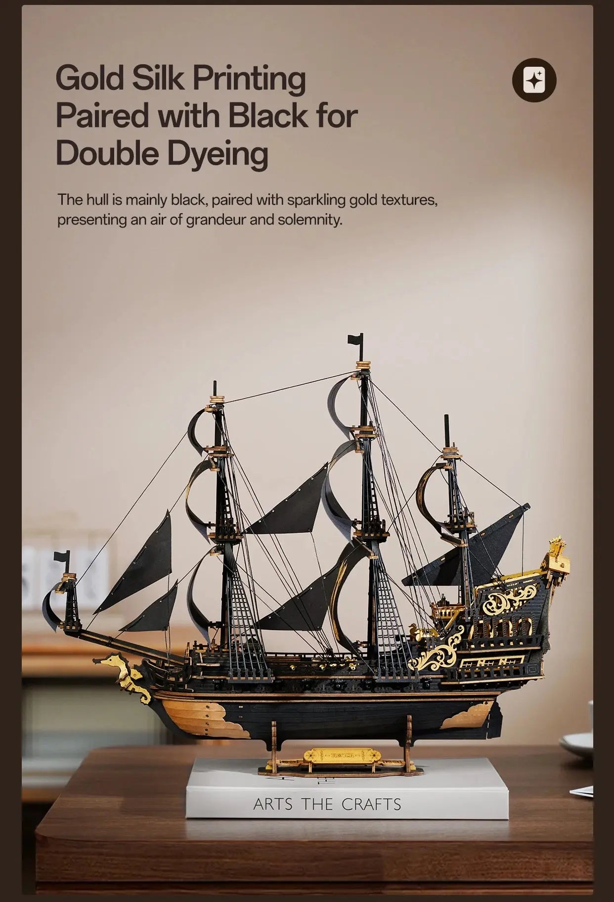 Wooden Three-Rigged Ship Model Kit - Model to assemble