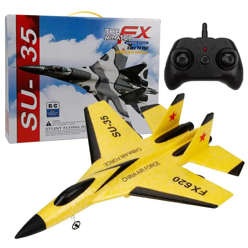 SU-35 RC Fighter Jet Foam Glider – 2.4G Remote Control Fixed Wing Airplane for Kids & Hobbyists - Model to assemble