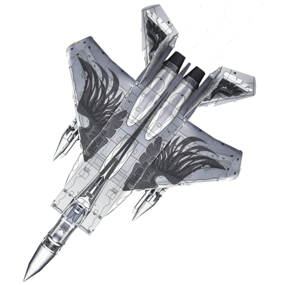 Piececool 3D Metal Model Kits F-15 Fighter 3D Puzzles for Adult DIY Assembly Plane Model Jigsaw Building Blocks Christmas Gifts Model to assemble