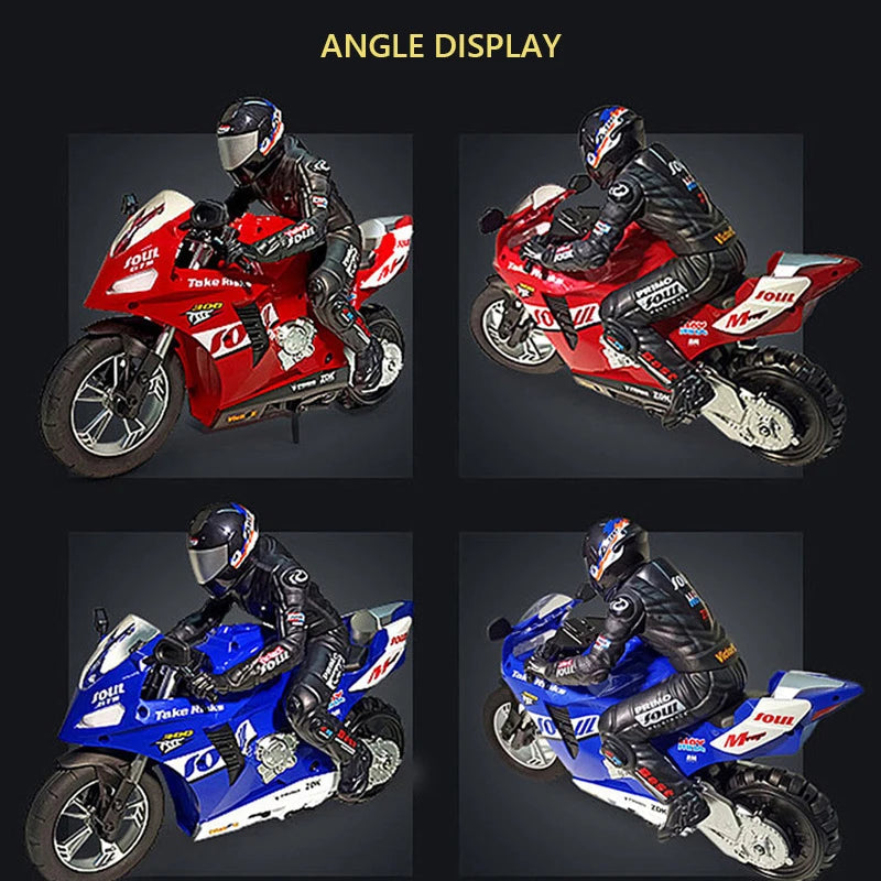 RC Motorcycle Self-Balancing 6 Axis of Gyroscope Stunt Racing Motorcycle Plastic RTR High Speed Off-Road Model Kid Toys For Boy Model to assemble