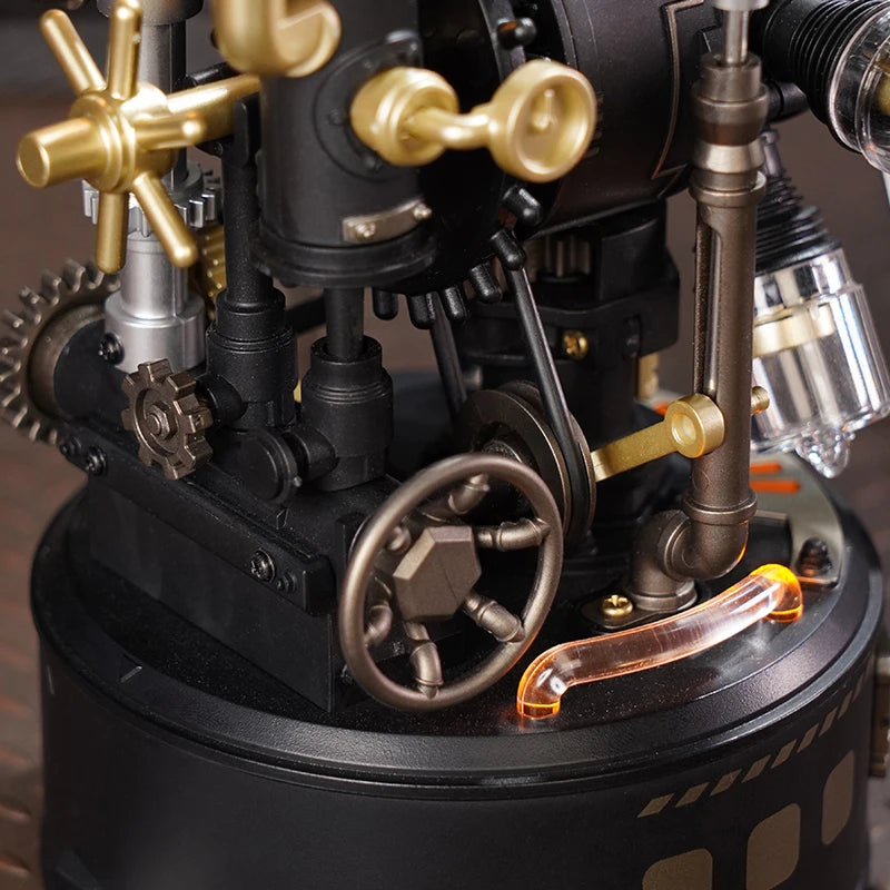 Leonardo Da Vinci's Helicopter Steampunk Mechanical Model with Moving Wing LED Unique - Model to assemble