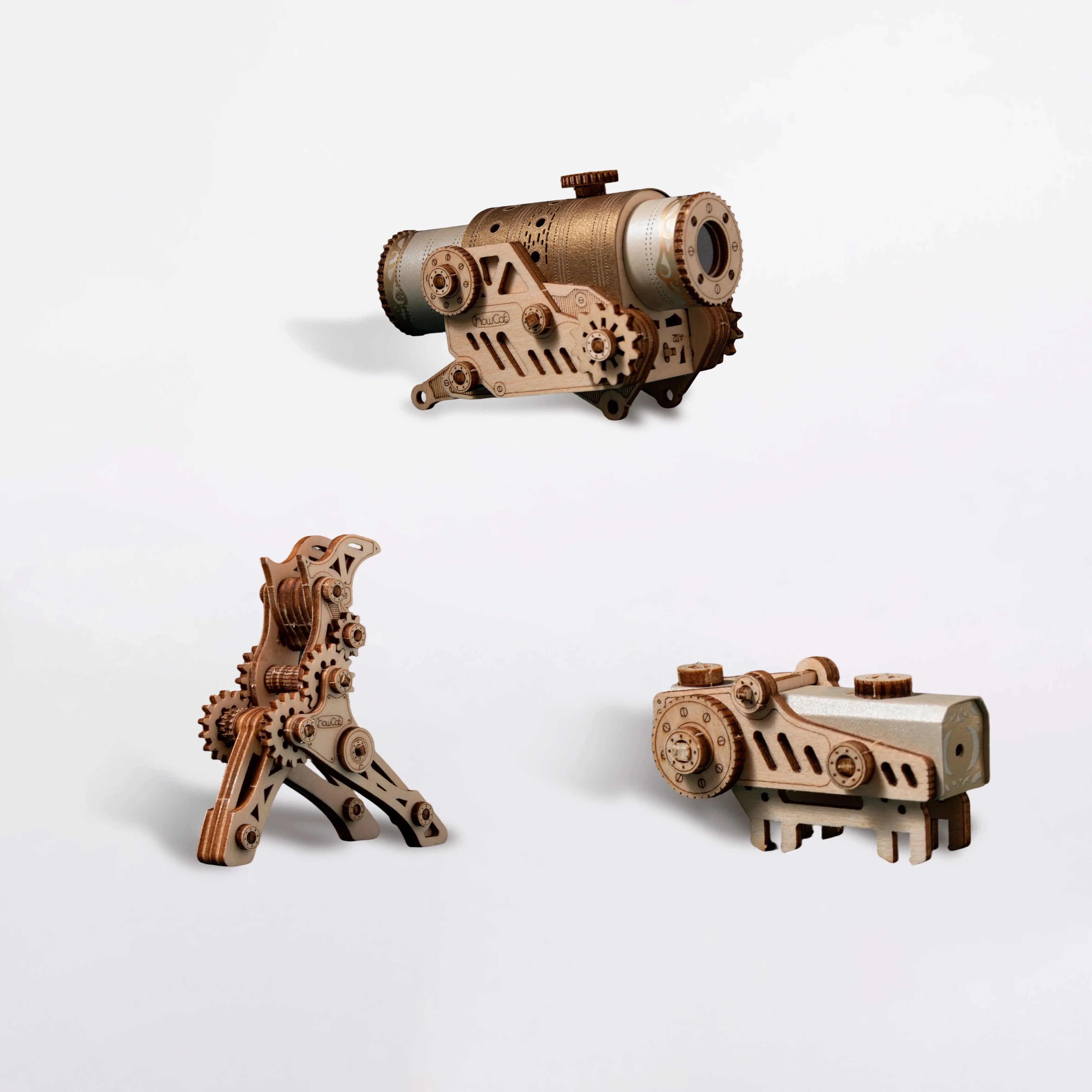 Steampunk Revolver Wooden Model Kits Model to assemble