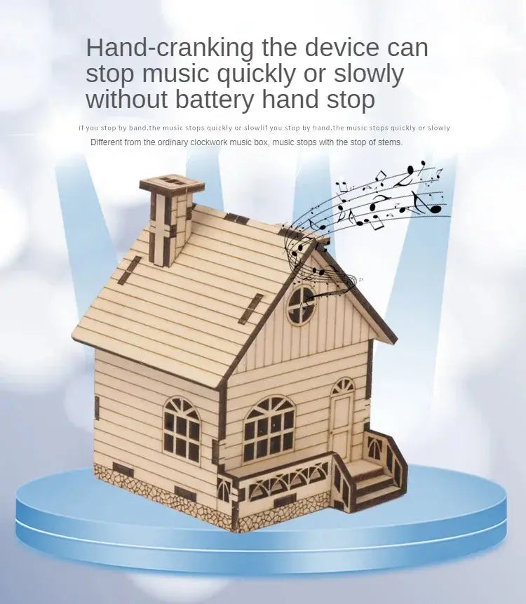Wooden House Music Box Model Kit - Model to assemble