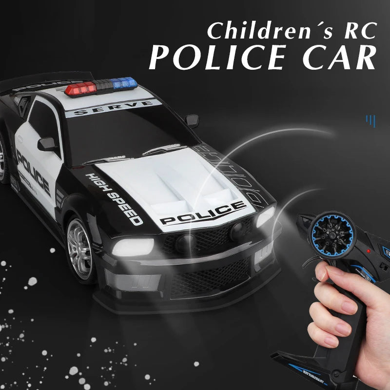 1/12 Big 2.4GHz Super Fast Police RC Car Remote Control Cars Toy with Lights Durable Chase Drift Vehicle toys for boys kid Child Model to assemble