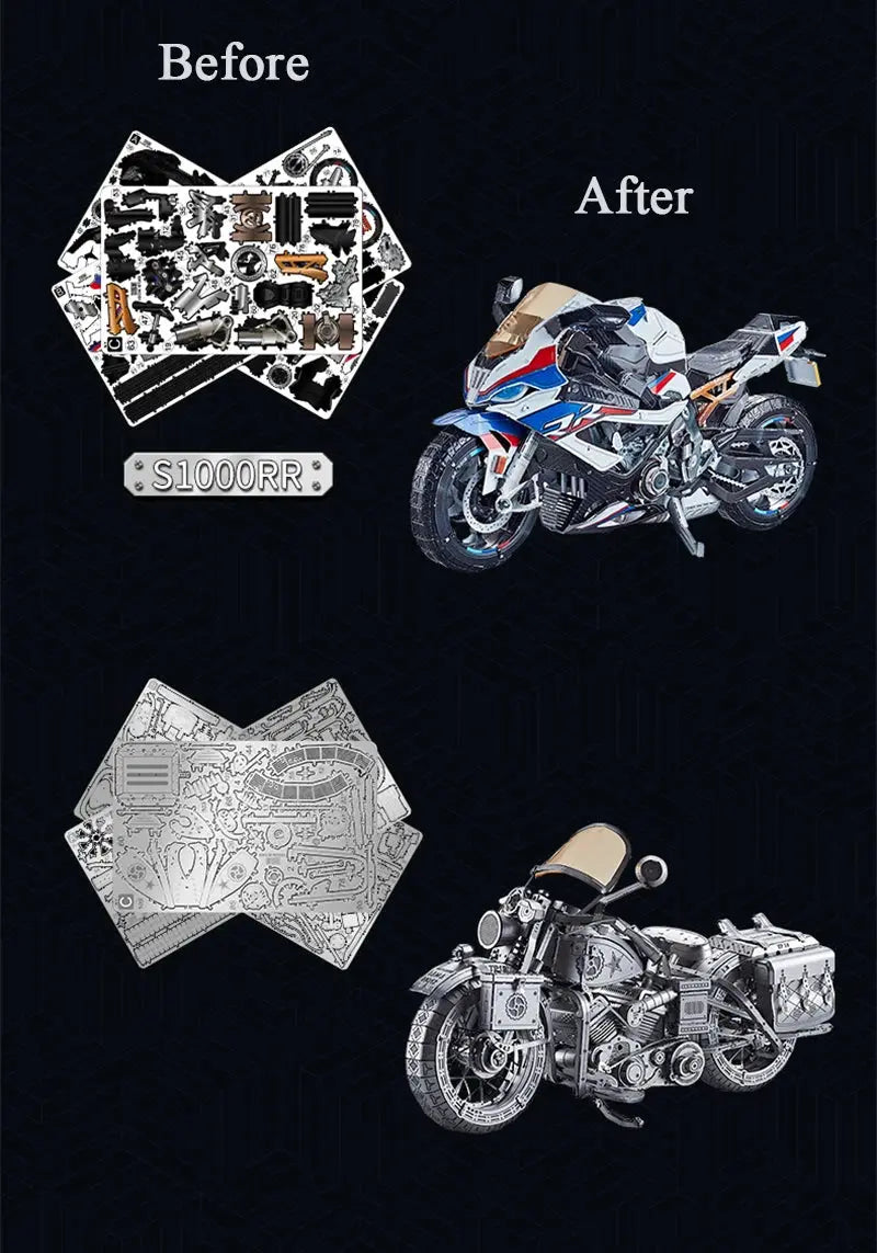 Metal Motorcycle 3D Kits DIY - Model to assemble