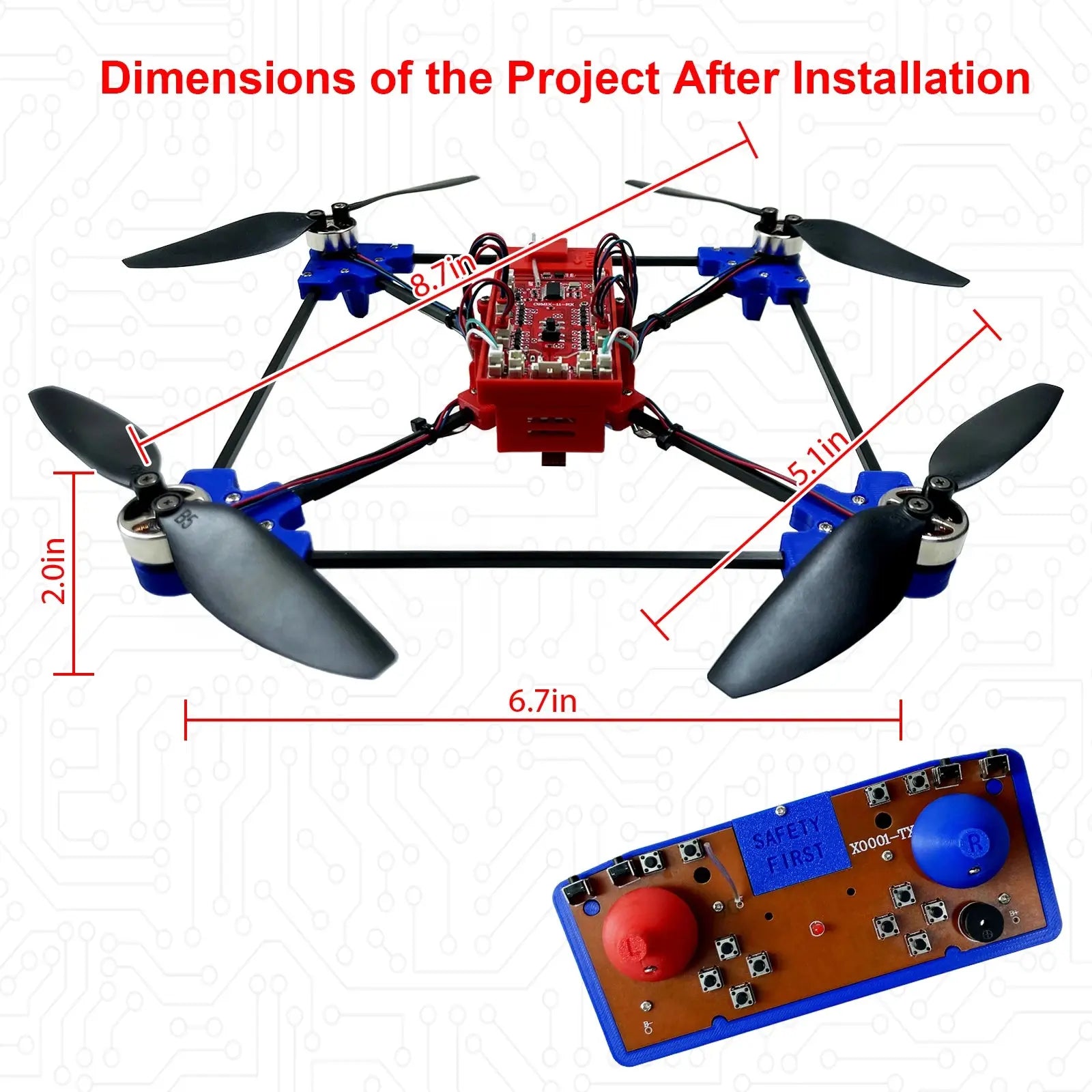 DIY Drone Quadcopter Kit – Brushless Motor & Optical Flow Hover | STEM RC Project for Beginners & Hobbyists - Model to assemble