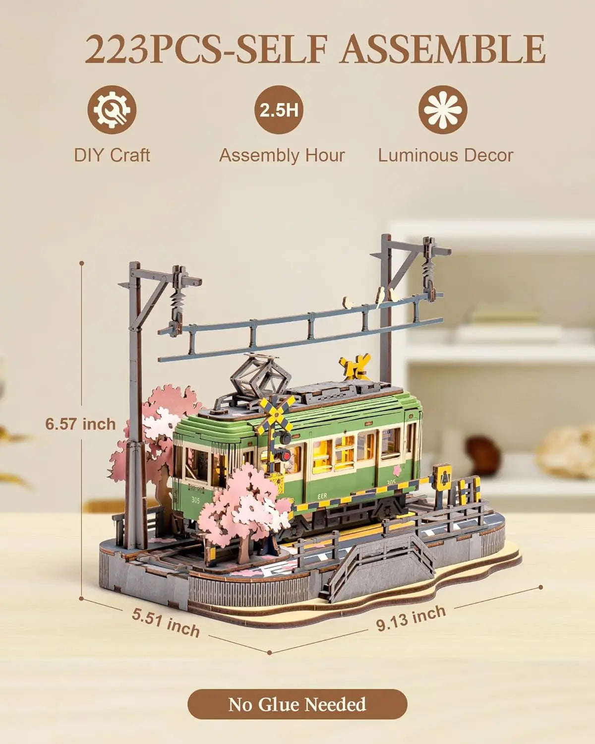 Sakura Journey Tram (with LED Lights) - Model to assemble