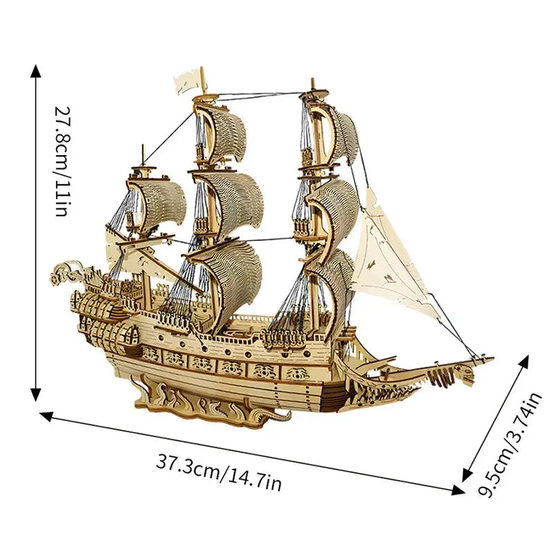 Wooden 3D Puzzle Ship Model Building Kit - Model to assemble