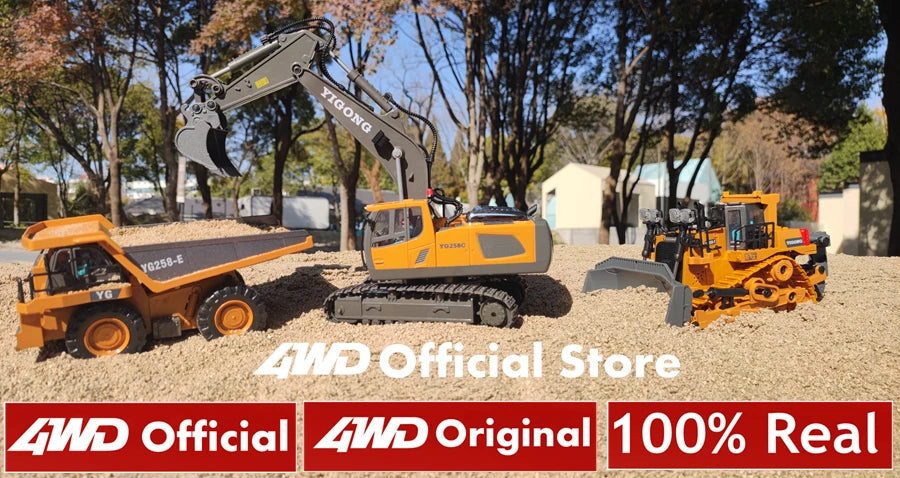 4WD Remote Control Excavator Toy Radio Controlled RC Dump Truck Vehicle Crawler Bulldozer Construction Car Gifts for Kids Boys Model to assemble