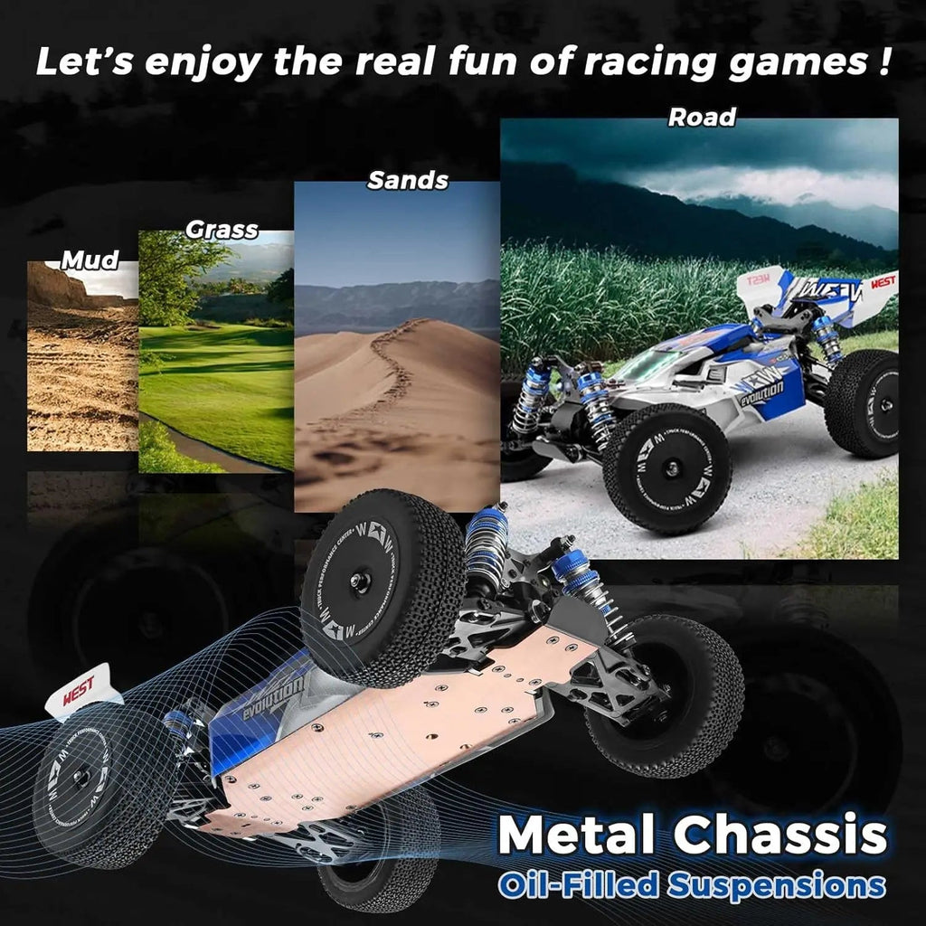 WLtoys144011 1/14 4WD RC Cars for Adults , Max 43 Mph Off-road Fast RC Car,Upgraded version(144001V2) ,Suitable for Outdoors Model to assemble