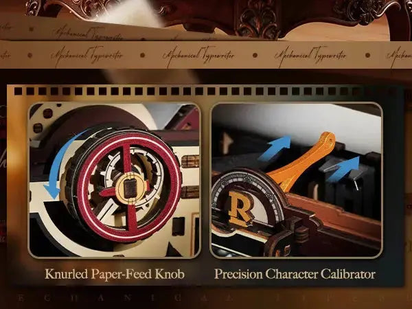 Mechanical Typewriter Wooden Model Kit - Model to assemble