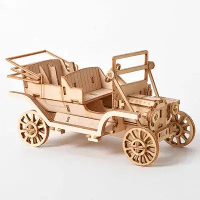 Old vehicles (Sailing Ship / Biplane / Steam Locomotive / Car) - Model to assemble