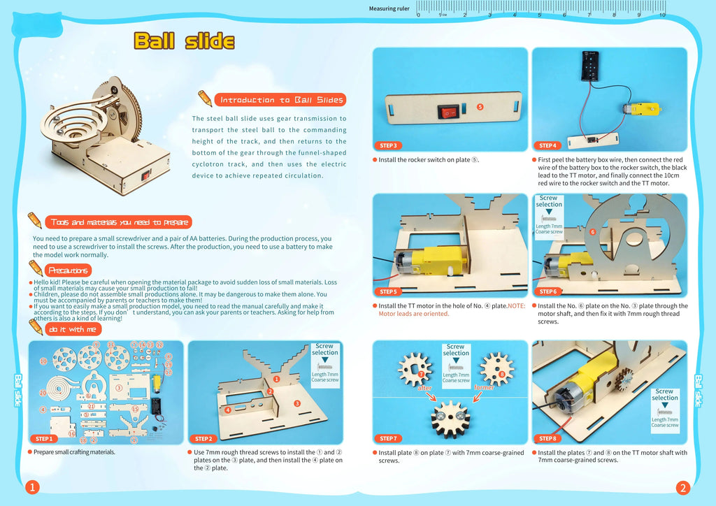 DIY Assemble Mechanical Marble Run - Model to assemble