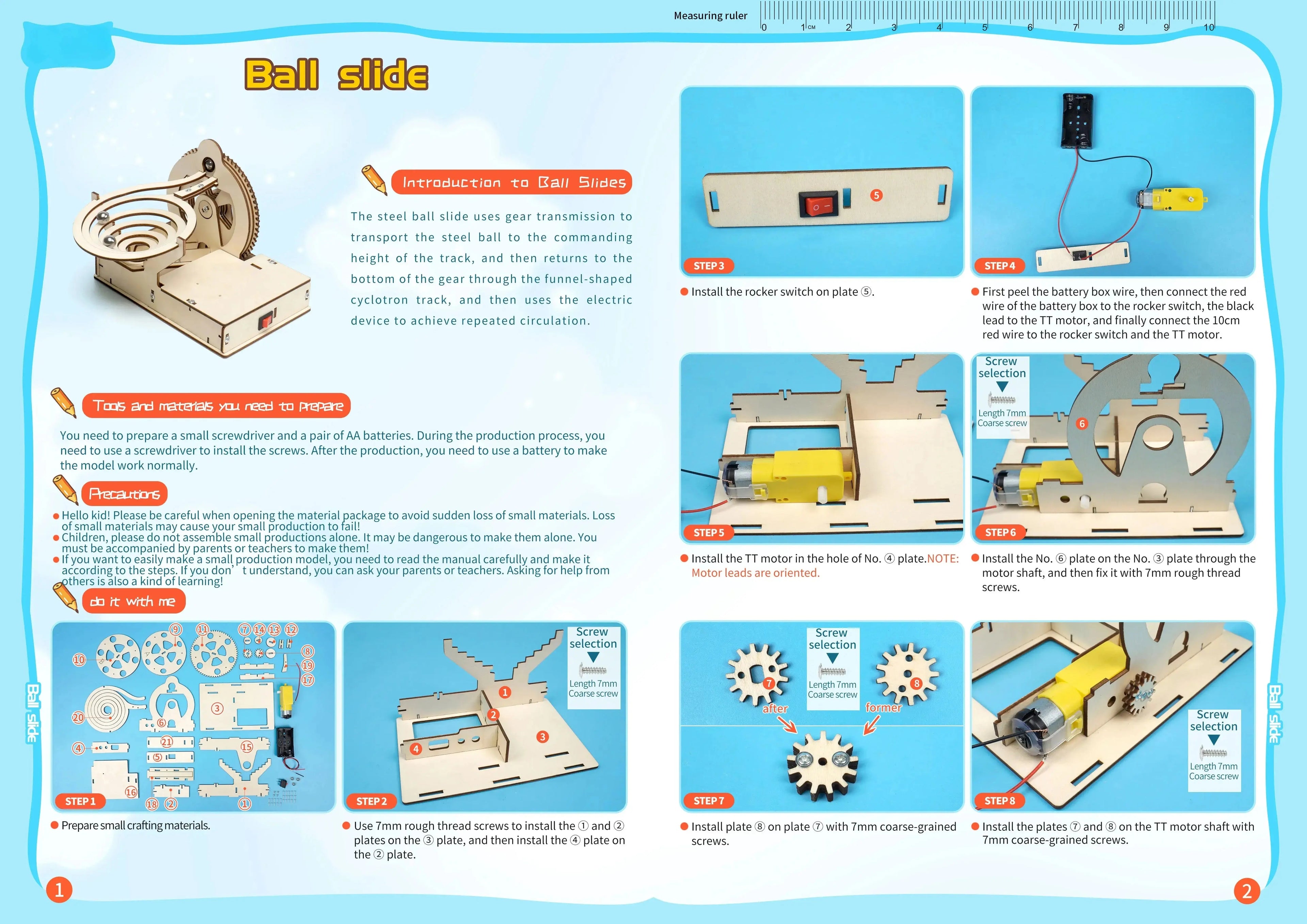 DIY Assemble Mechanical Marble Run - Model to assemble