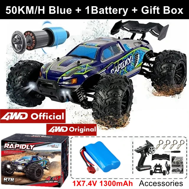 4WD Remote Control Car Off Road 4x4 RC High Speed Buggy Truck Super Brushless 50 or 80KM/H Fast Drift Racing Toy Kids Adults Model to assemble