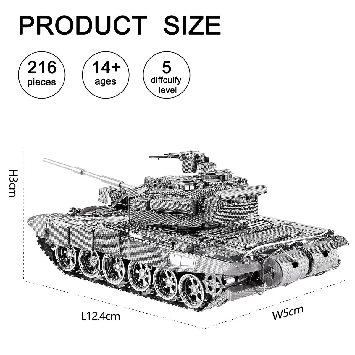 T-90A Tank 3D Metal Model Kit