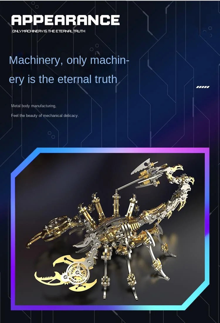 3D Metal Puzzle for Adults, Mechanical Scorpion Insect Model Kit, DIY Metal Building Puzzle Set, Assembly Toy Gift for Men Boys Model to assemble