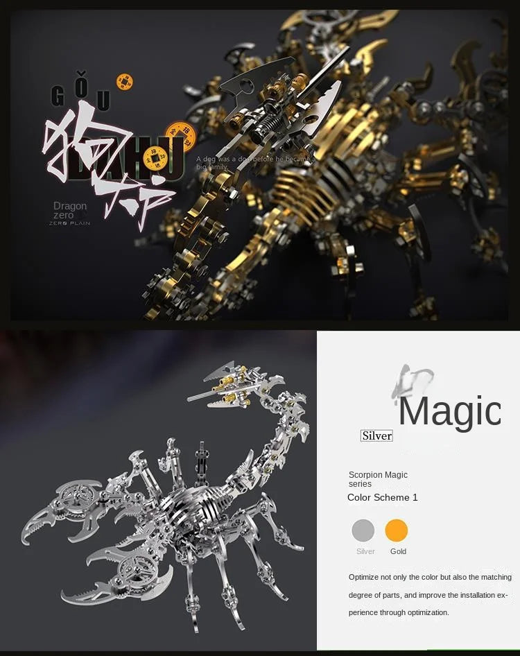 3D Metal Puzzle for Adults, Mechanical Scorpion Insect Model Kit, DIY Metal Building Puzzle Set, Assembly Toy Gift for Men Boys Model to assemble