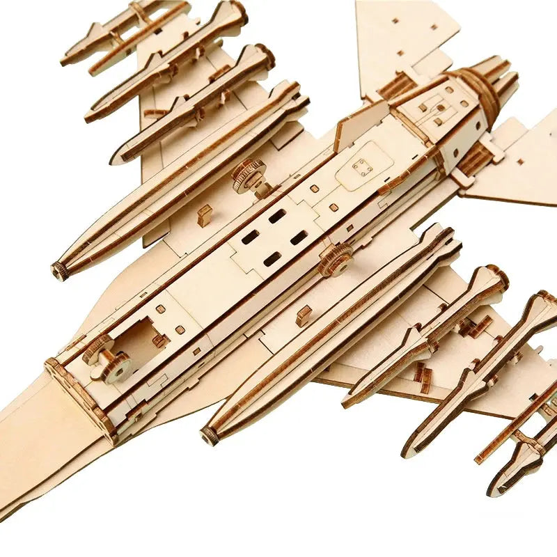 3D Wooden Fighter Jet Model Kit - Model to assemble