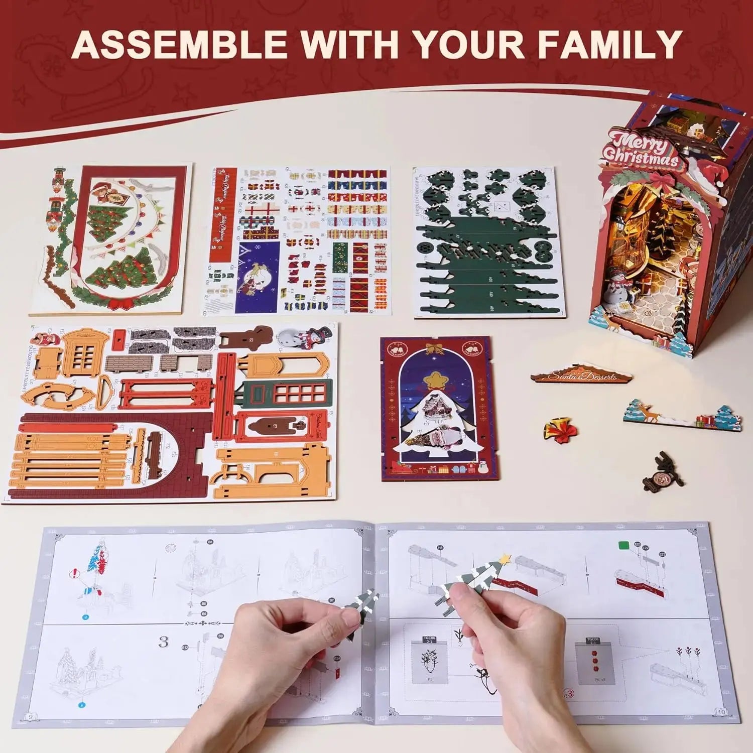 Christmas Dollhouse Bookend - Model to assemble