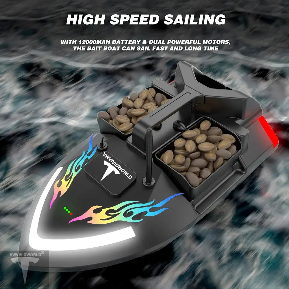 GPS Fishing Bait Boat – 2KG Capacity, 40 Waypoints & Auto Return - Model to assemble