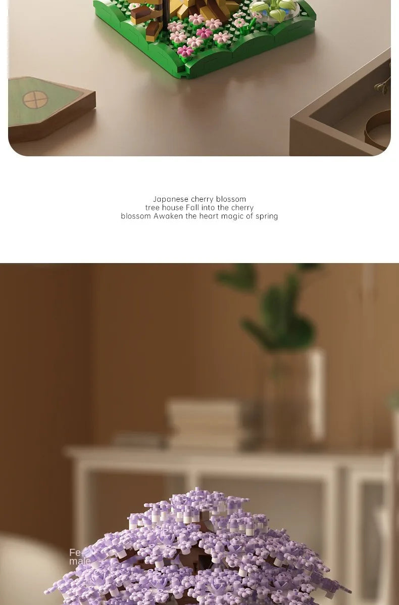 Spring pink cherry tree - Model to assemble