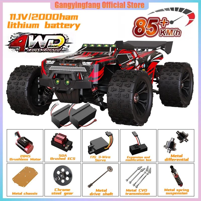 SG116 9522PRO 85KM/H High Speed RC Car Brushless 4WD Off-Road Drift Remote Control Car 1:16 Professional Racing Cars vs SG116MAX Model to assemble