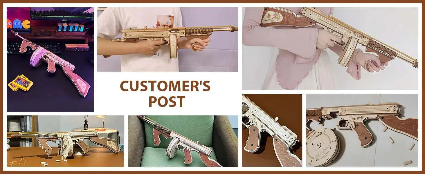 Thompson Submachine Gun 3D Wooden Puzzle - Model to assemble
