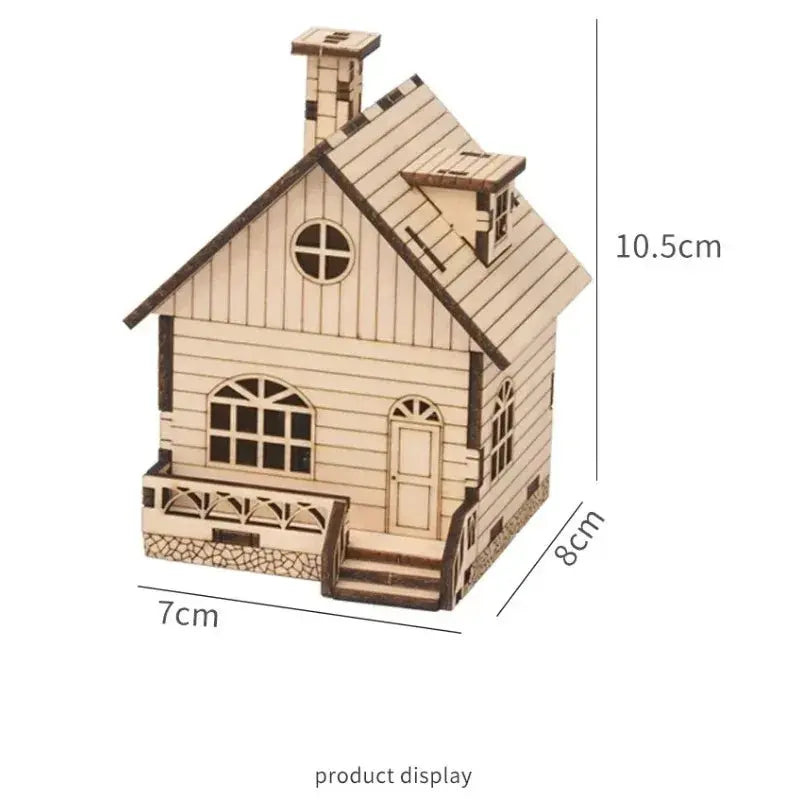 Wooden House Music Box Model Kit - Model to assemble