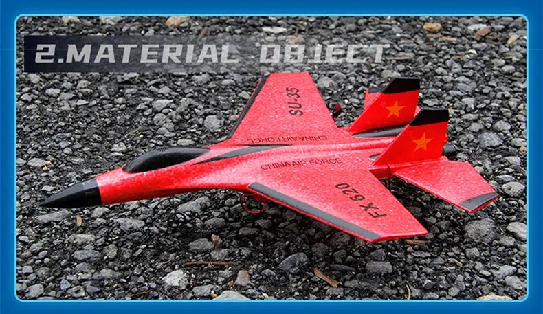 SU-35 RC Fighter Jet Foam Glider – 2.4G Remote Control Fixed Wing Airplane for Kids & Hobbyists - Model to assemble