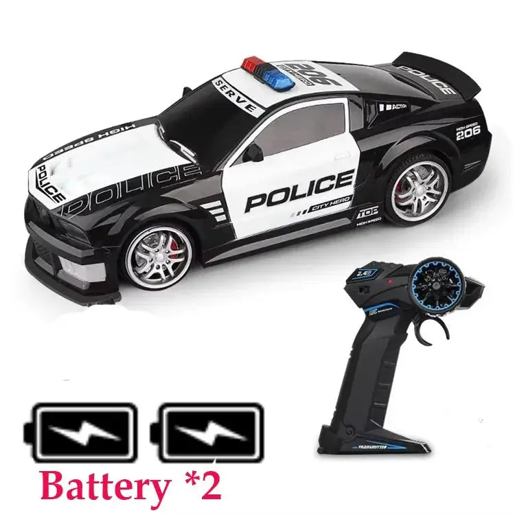 1:12 RC Police Car – High-Speed 2.4GHz Remote Control Car with LED Lights, Rechargeable Battery & Drift Racing Model to assemble