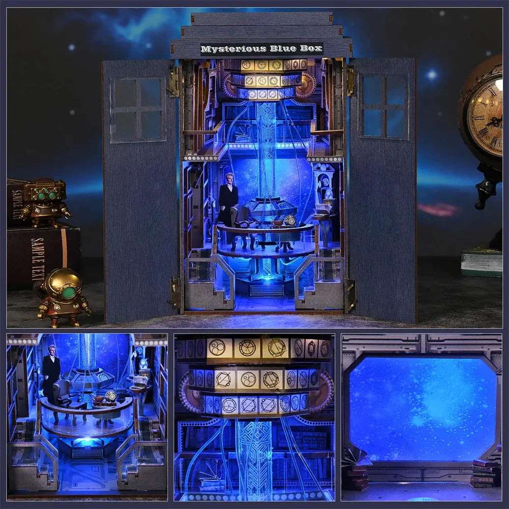 Mysterious Blue Box Bookend - Model to assemble