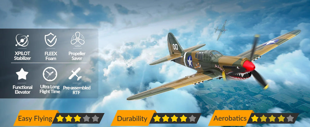 Volantex New Spitfire RC Plane EPP 400mm Wingspan RC Fighter One Key Aerobatic 2.4G 4CH RTF Warbird Plane Model to assemble