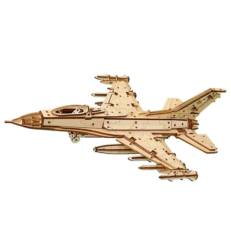 3D Wooden Fighter Jet Model Kit - Model to assemble