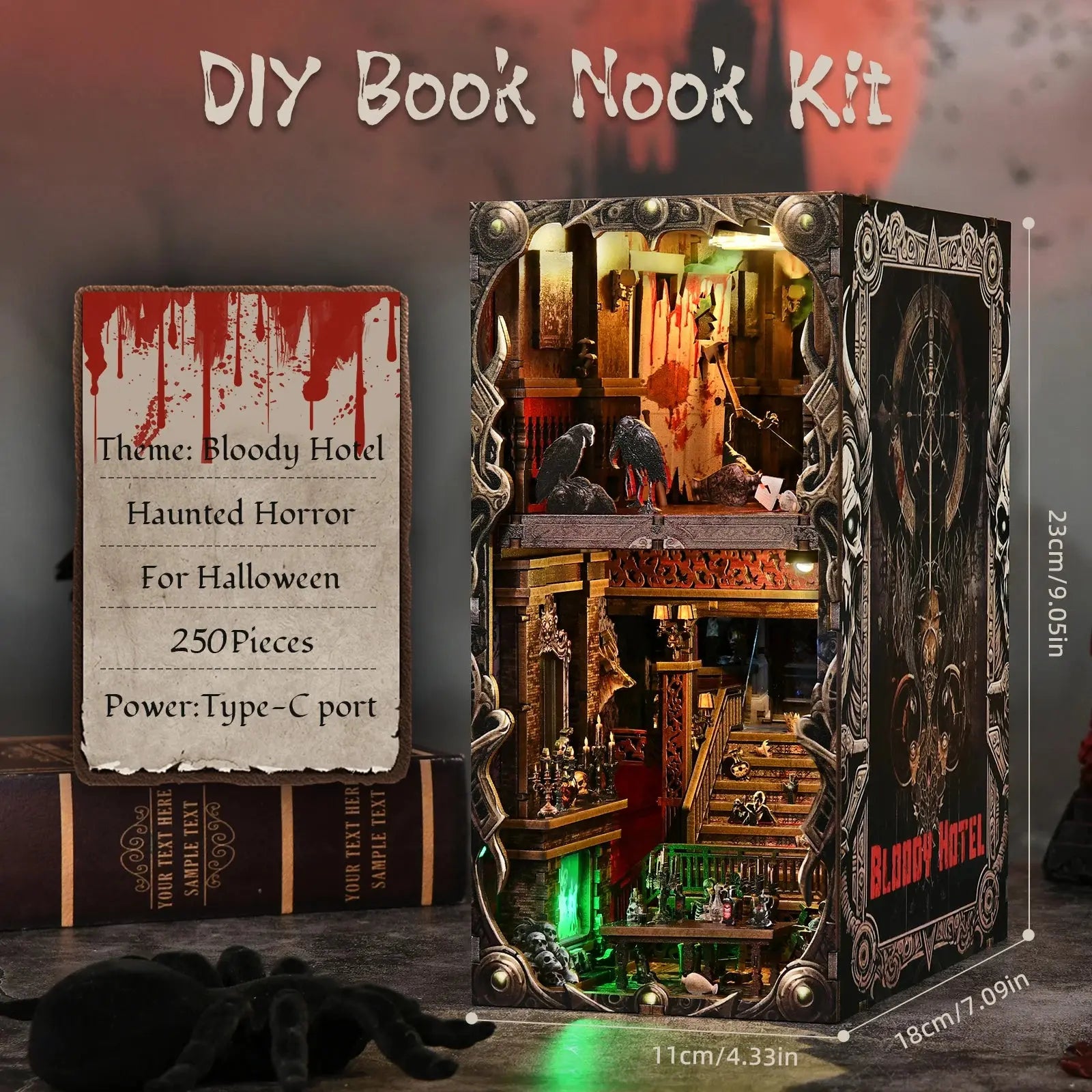 The Haunted Hotel Halloween Bookend - Model to assemble