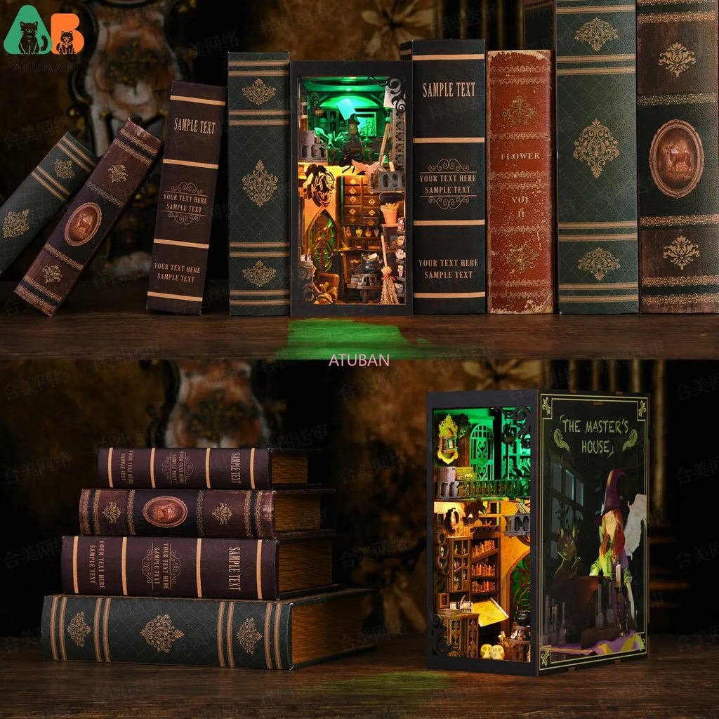 The Master's Dollhouse bookend with LED Light - Model to assemble