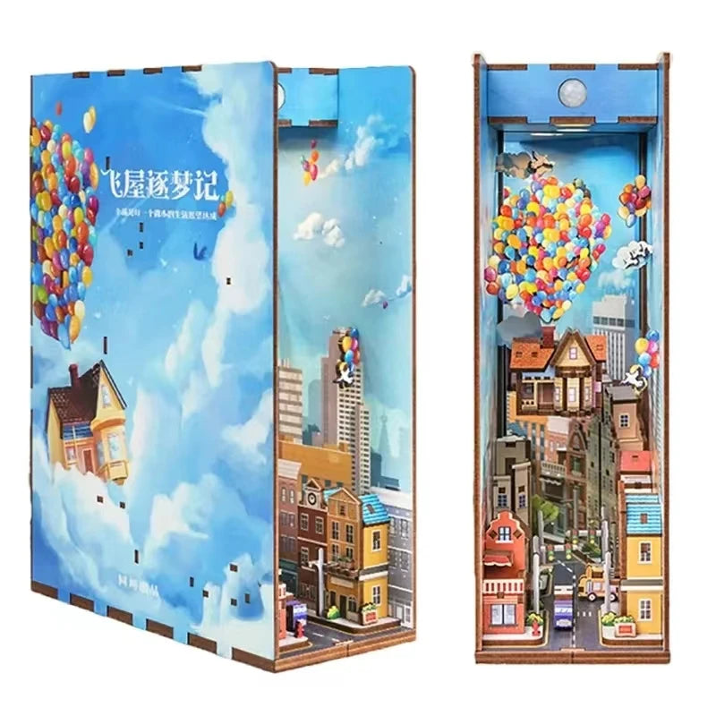 UP Book Nook Figurines Miniature Kits Bookshelf - Model to assemble