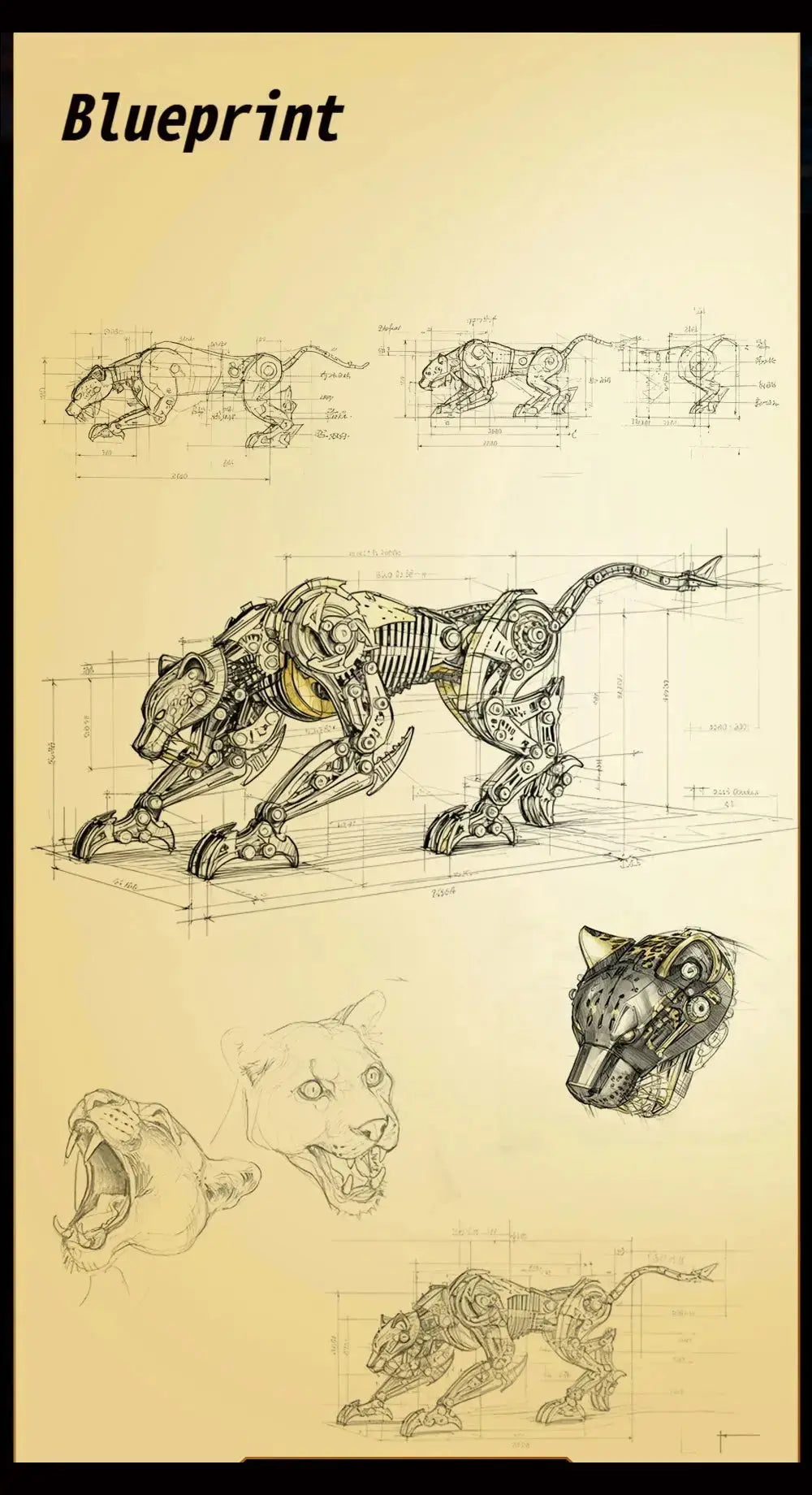 Metal Cheetah Assembly Model - Model to assemble