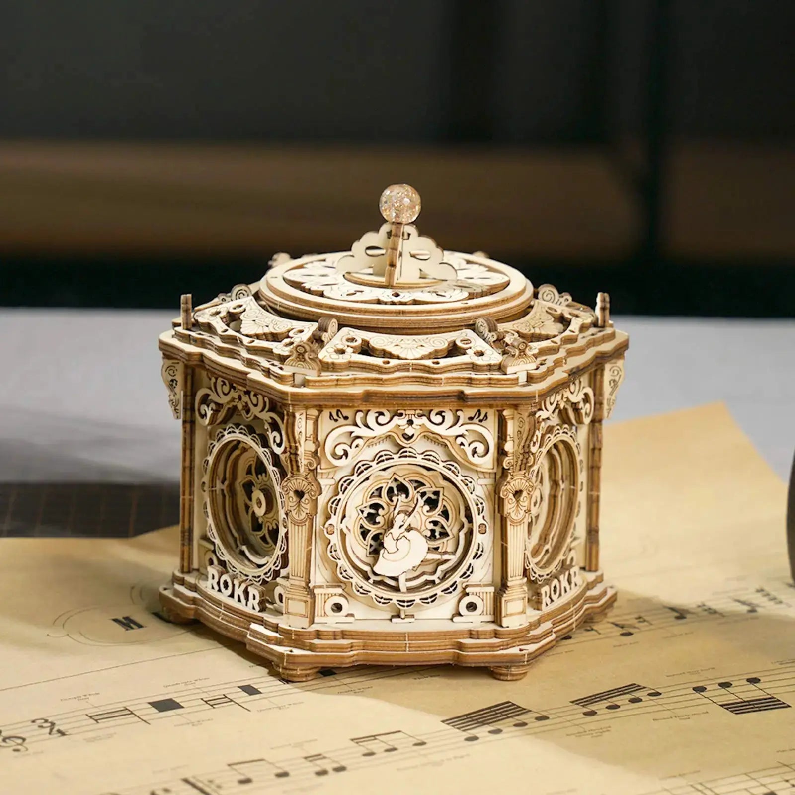Mechanical Music Box Wooden Model Kit - Model to assemble