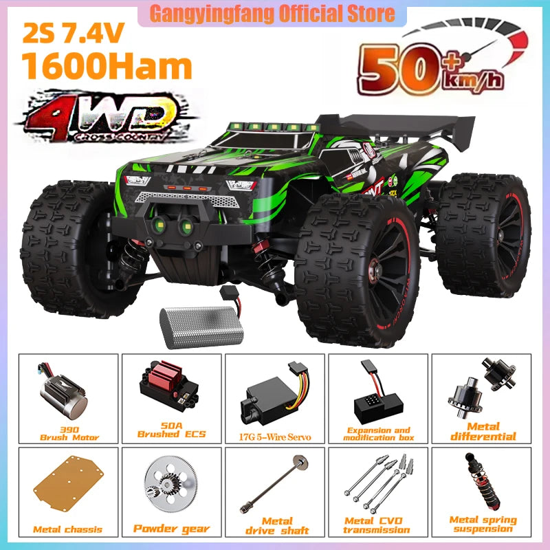 SG116 9522PRO 85KM/H High Speed RC Car Brushless 4WD Off-Road Drift Remote Control Car 1:16 Professional Racing Cars vs SG116MAX Model to assemble