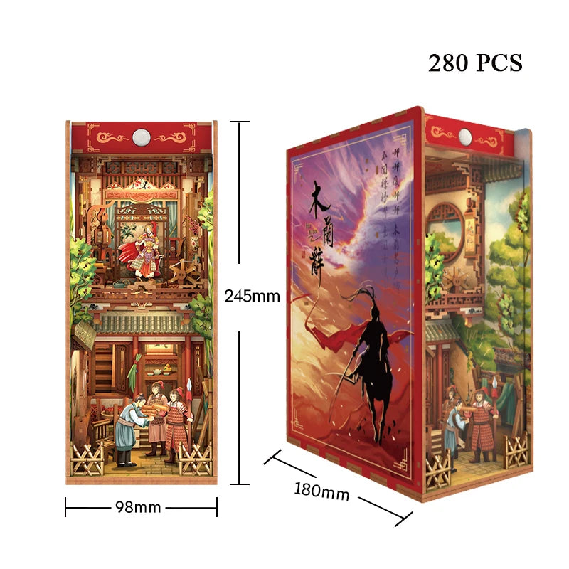DIY Wooden Book Nook Kits Model to assemble