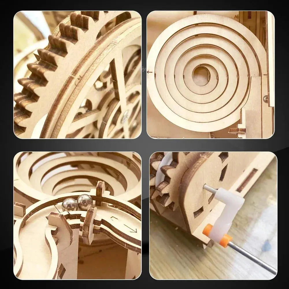 3D Wooden Puzzle DIY Building Kits Mechanical Model Marble Run - Model to assemble