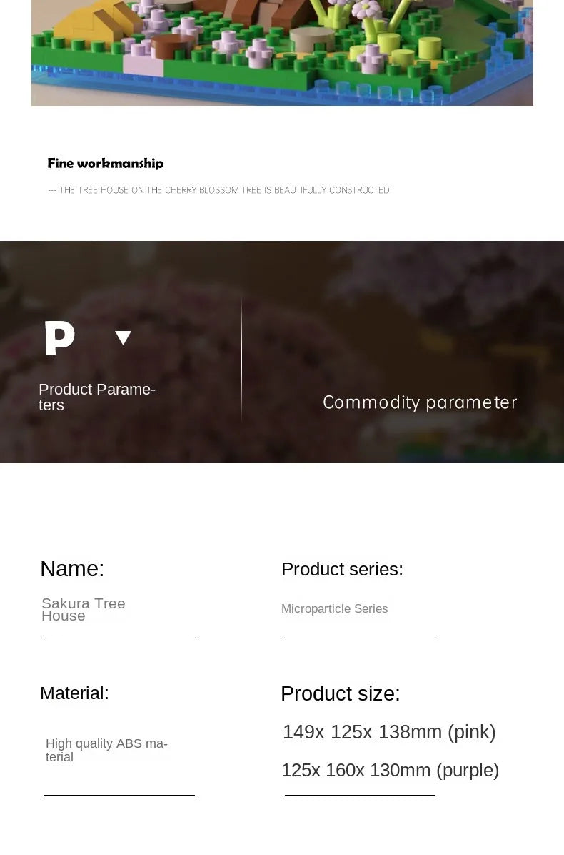 Spring pink cherry tree - Model to assemble