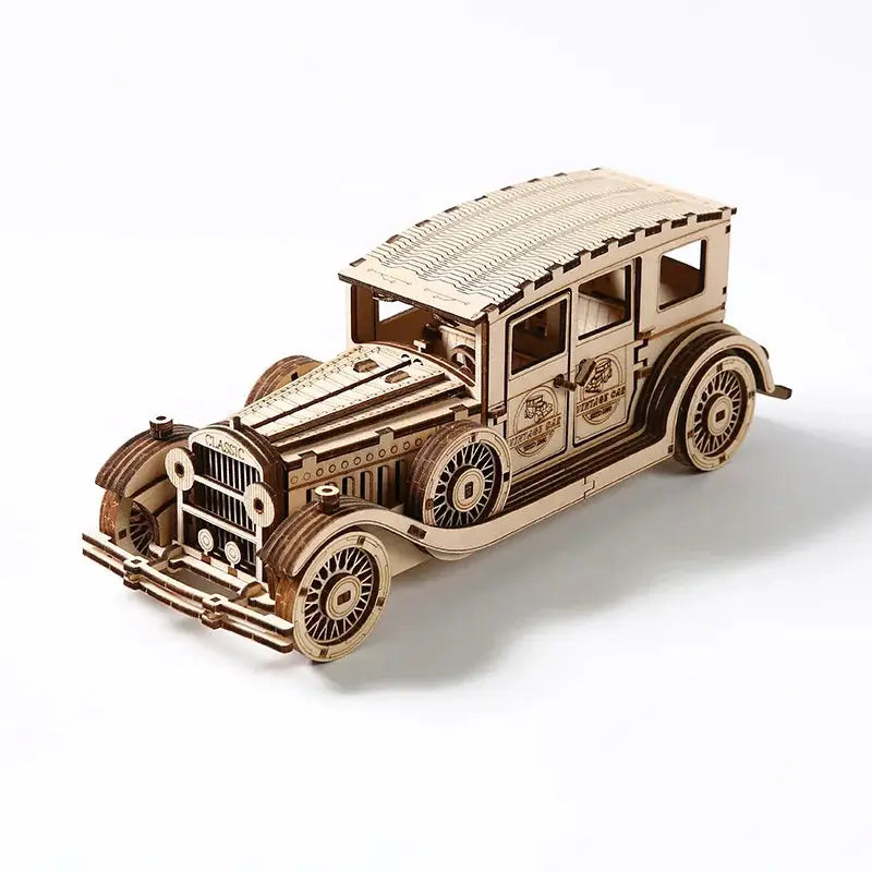 Vintage Classic Car 3D Wooden Puzzle – DIY Retro Vehicle Model Building Kit Model to assemble