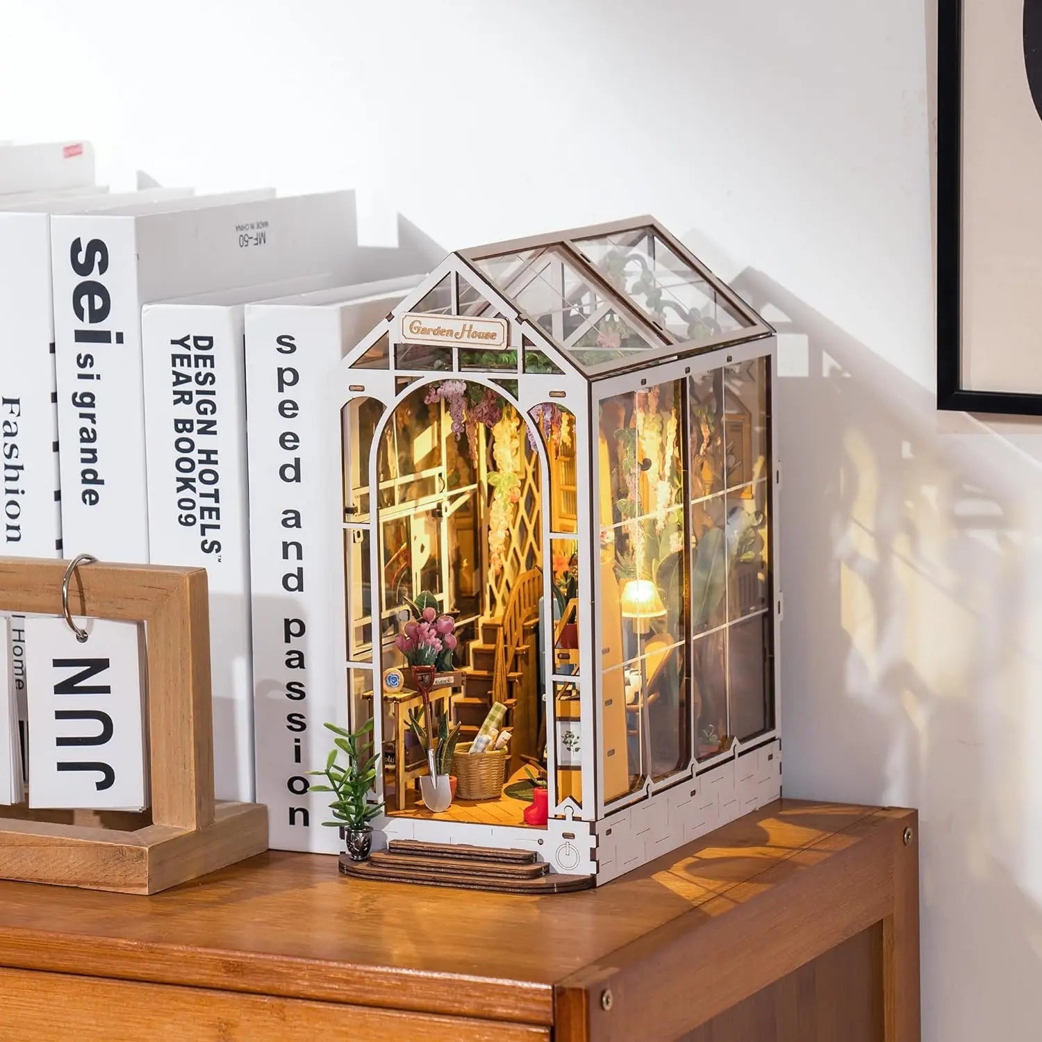 Robotime Rolife DIY Book Nook Wooden Miniature Doll House for Bookshelf Insert Furniture Model to assemble