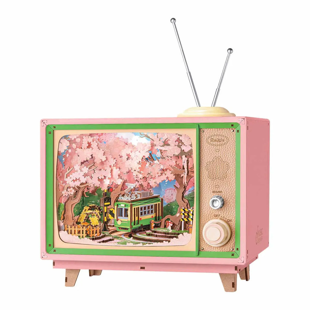 Sakura Dreamy TV Music Box with Light - Model to assemble