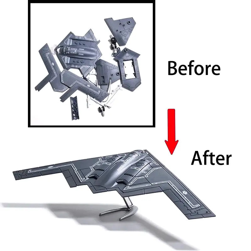 DIY Military Aircraft Model Kit – F14, F35, B2 Bomber & AH64 Helicopter Building Blocks - Model to assemble