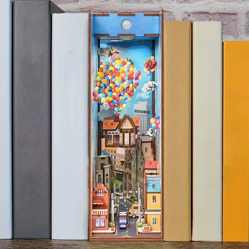 UP Book Nook Figurines Miniature Kits Bookshelf - Model to assemble