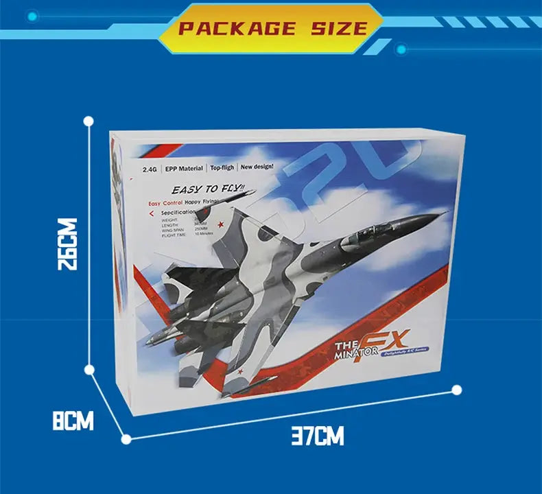 SU-35 RC Fighter Jet Foam Glider – 2.4G Remote Control Fixed Wing Airplane for Kids & Hobbyists - Model to assemble